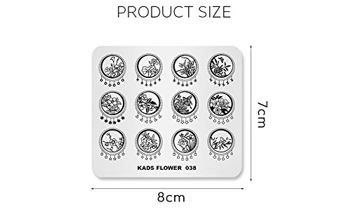 Alexnailart Placa de Estampación de Uñas Flor china Tema Imagen Plantillas de Diseño Lotus Bambú Patrón de Mariposa Impresión de Manicura DIY Nail Art Herramientas