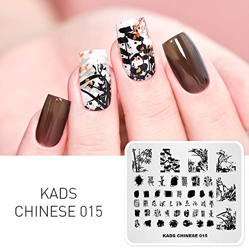 Alexnailart placa de estampado para uñas Estilo chino plantillas de transferir de Imagen impresión de esmalte de uñas Herramienta de diseño de manicura