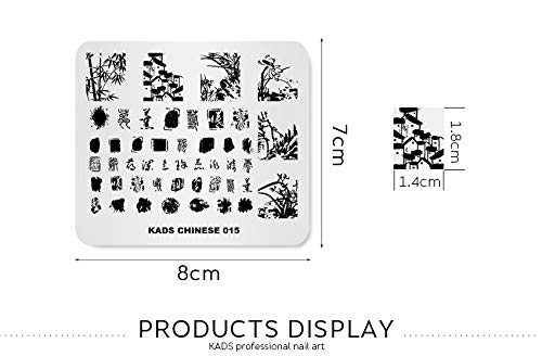 Alexnailart placa de estampado para uñas Estilo chino plantillas de transferir de Imagen impresión de esmalte de uñas Herramienta de diseño de manicura