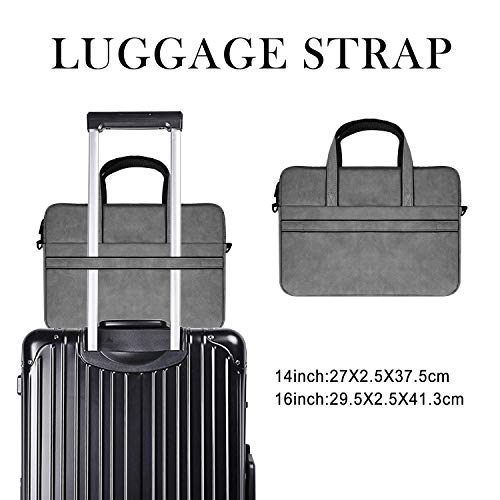 Alfheim Manga Maletín de Cuero Apto para Bolsos de Negocios portátiles de 15.6-16 lgadas para Hombre y Mujer Bolsos de Hombro de Viaje Delgados