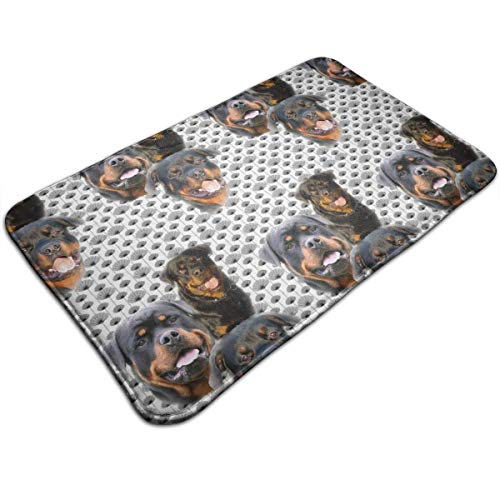 Alfombra de baño antideslizante para bañera y ducha Rottweilers y cardos Decoración para el hogar Alfombras de guardería Alfombra de entrada interior y exterior,lavable a máquina/secado rápido/antifat