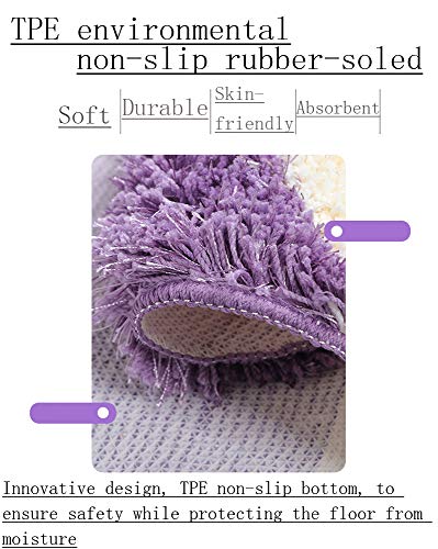 Alfombra de Baño Antideslizante Para Niños/Bebés/Niños Microfibra Estera Anti Super Suave Antideslizante de Ducha Para la Alfombra de Baño,Purple,60x90cm