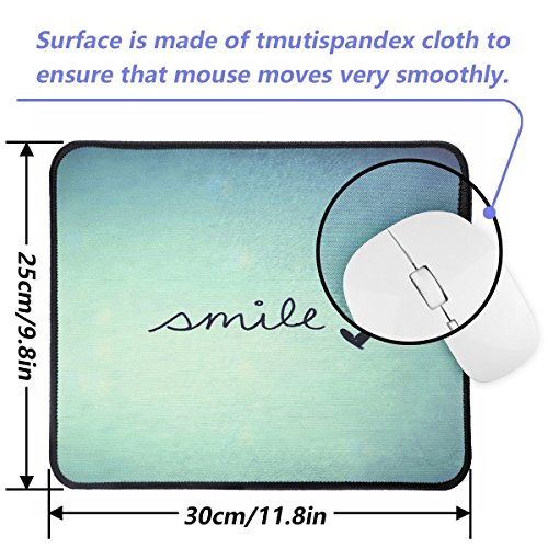 Alfombrilla de ratón de tacto suave con costuras en los bordes para jugar y para oficina (Smile)
