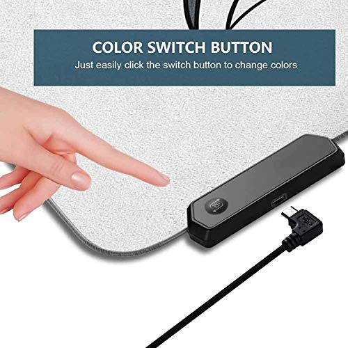 Alfombrilla de ratón para juegos, diseño artístico de maquillaje con color suave LED extendida, base de goma antideslizante con teclado de computadora impermeable 800x300x30mm