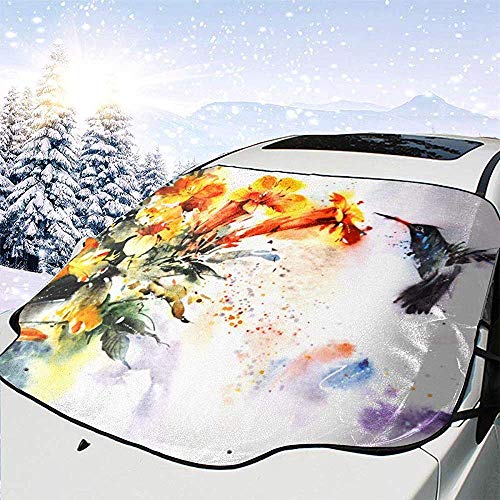 Alice Eva Urraca y Flores Parabrisas del Coche Protector Solar Pantalla Frontal Agua Luz Solar Cubierta de Nieve