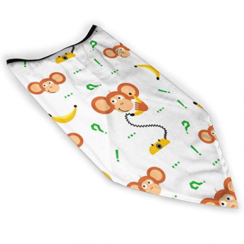 alice-shop Bufanda de cara de pasamontañas de moda unisex Niño mono con plátano para cubierta de cara deportiva a prueba de viento sin costuras
