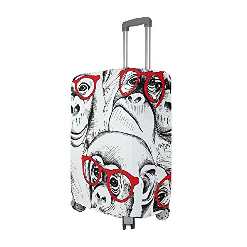 ALINLO Funny Monkey Glasses Patern Maleta Equipaje Equipaje Maleta Protector de Viaje Ajuste para 45-32 Pulgadas