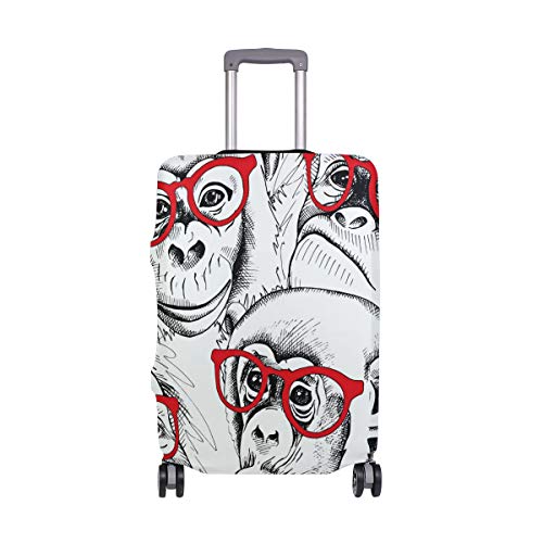 ALINLO Funny Monkey Glasses Patern Maleta Equipaje Equipaje Maleta Protector de Viaje Ajuste para 45-32 Pulgadas