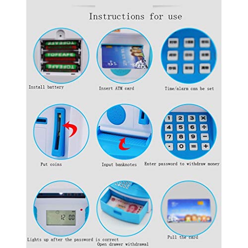 Almacenamiento Creativo de Monedas Piggy Bank Change Storage Decoración for el hogar Decoración, diseño de contraseña, Seguro y práctico Regalo de decoración del hogar