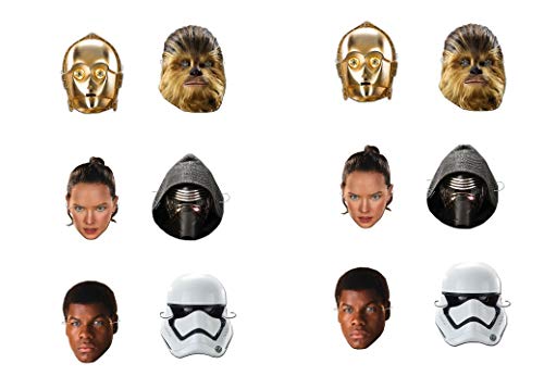 ALMACENESADAN 0549, Pack 12 caretas Disney Star Wars, Multicolor para Fiestas y cumpleaños