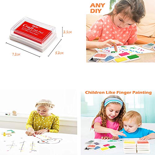 Almohadillas de sello de tinta, Almohadillas de tinta de color de dedo no tóxicas Tarjeta de bricolaje para sellos de goma, Papel, Scrapbooking, paño, Regalo para niños (8 colores)