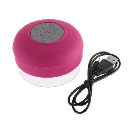 Altavoz Bluetooth Acuático Impermeable portátil con Ventosa para Ducha Piscina Compatible con móvil y Tablet (Rosa)