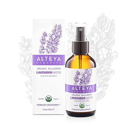 Alteya Organic - Agua de lavanda, orgánica – Certificado por USDA - Auténtica agua de flor natural pura destilada al vapor - Pulverizador, 240 ml