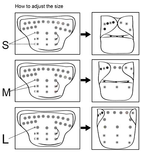 Alva Baby - Pañales de tela reutilizables (6 unidades), lavables, 6 unidades de pañales + 12 paños interiores Neutral Color 6DM45 Talla:All in one
