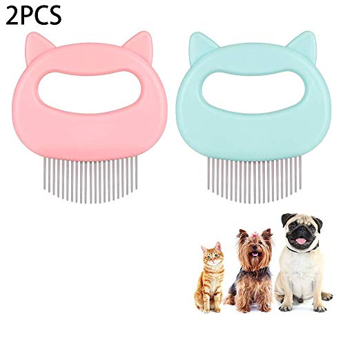 Aly Peine para Piojos para Mascotas Mascota Gato Perro Masaje Concha Peine Adecuado para El Cuidado del Cabello De Mascotas(2PCS)