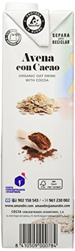 Amandin 400085 - Bebida de Avena con Cacao - Paquete de 6 x 1000 ml - Total: 6000 ml