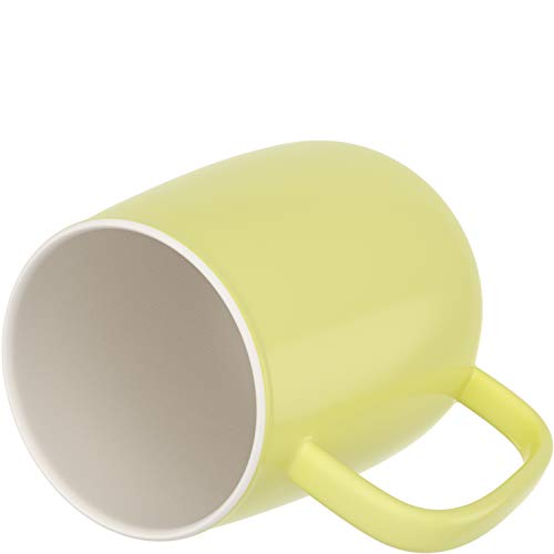 Amapodo - Taza de café grande de porcelana con asa, 650 ml, XXL, para oficina, café, amarillo, regalos para mujeres y hombres