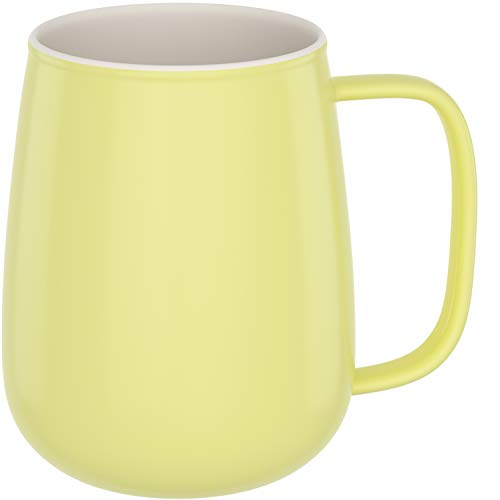 Amapodo - Taza de café grande de porcelana con asa, 650 ml, XXL, para oficina, café, amarillo, regalos para mujeres y hombres