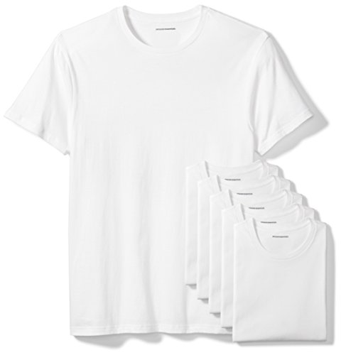 Amazon Essentials 6-Pack Crewneck Undershirts Camisa, Blanco (White), X-Large