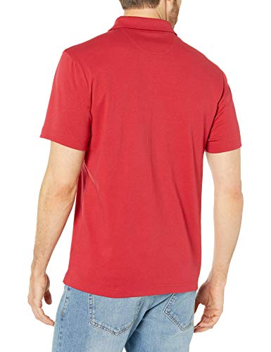 Amazon Essentials - Polo de manga corta ajustado y con bolsillo para hombre, Rojo, US S (EU S)