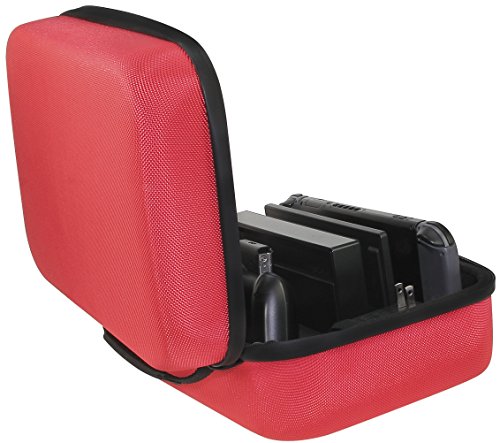 AmazonBasics - Funda de viaje y almacenamiento de juegos, para Nintendo Switch - Rojo