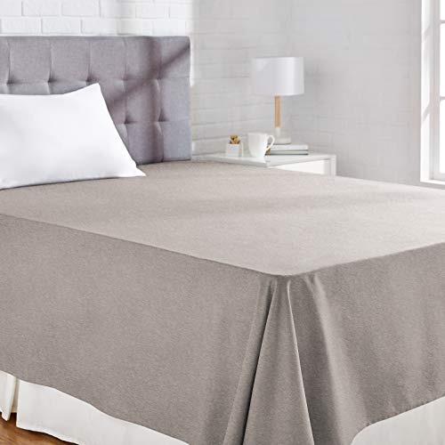 AmazonBasics - Sábana de abajo polialgodón 200 hilos, 230 x 260 + 10 cm - Gris