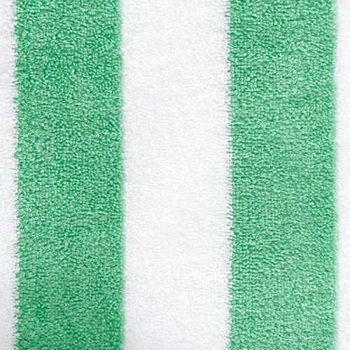 AmazonBasics - Toalla de playa, de rayas Cabana, color verde, pack de 1