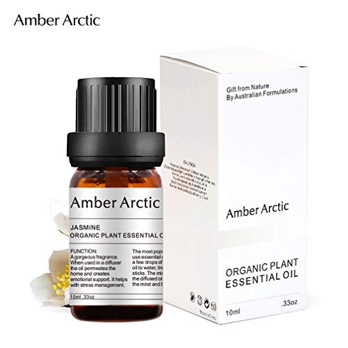 AMBER ARCTIC Jazmín Aceite Esencial Para Difusor, 100% Pura Terapia de Plantas Orgánicas Frescas Aceite de Jazmín 10Ml / 0.33Oz