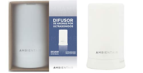 Ambientair. Difusor de aceite perfumado cilíndrico. Difusor de vapor frío mediante ultrasonidos con aceite hidrosoluble como perfume. Difusor recomendado para los aceites hidrosolubles Ambientair.