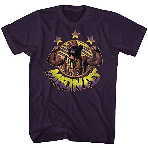 American Classics Macho Man Randy Savage 1980's Wrestler Macho Madness camiseta para adultos - Morado - X-Large