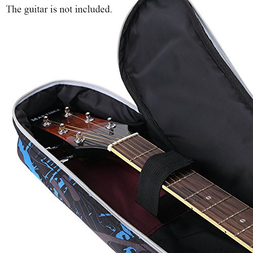 ammoon® 600D Resistente al Agua Oxford Tela Doble Cosido Correas Acolchadas Gig Bag Estuche Portátil para 41Inchs Guitarra Acústica folk Clásica Camuflaje Azul
