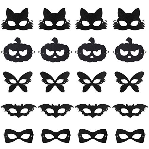 Amosfun Mascarada de Halloween Cosplay Máscaras de Fieltro para niños, niñas, Disfraces, Fiesta, mascarilla, Fiesta de Halloween, Fiesta, máscara, favores del Partido, Suministros 20PCS