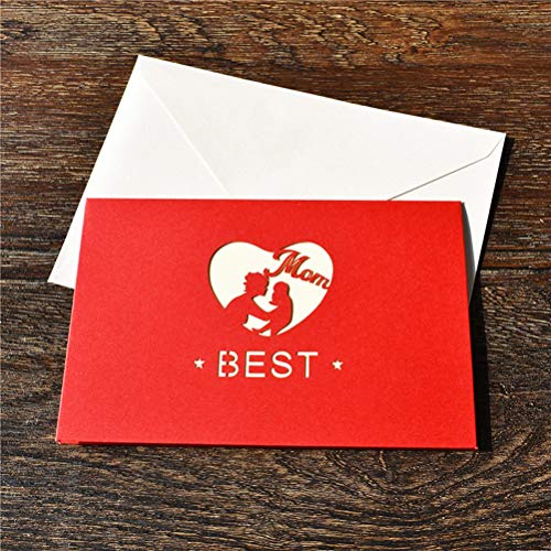 Amosfun - Tarjetas de felicitación 3D Hechas a Mano para el día de la Madre