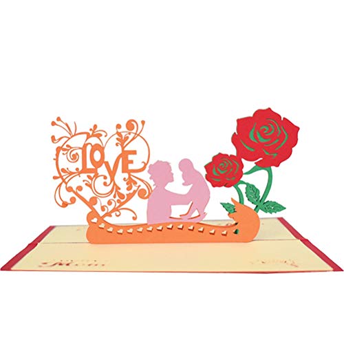 Amosfun - Tarjetas de felicitación 3D Hechas a Mano para el día de la Madre