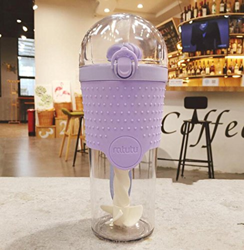 AN-LKYIQI Creativa tubo polvo polvo taza de fitness revolvimiento taza malteada mano taza de deportes al aire libre taza de tetera , purple