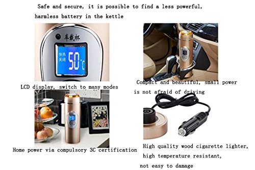 AN-LKYIQI Vehículo de viaje para el automóvil calentador de aislamiento taza hervidor de agua taza de calentamiento copa abierta , B