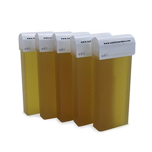 ANA MANDARA - Pack ahorro depilación - Calentador Roll On | 5 Cartuchos Roll On Natural 100 ml | 100 Bandas depilatorias