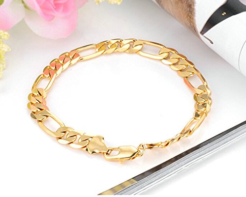AnazoZ Joyería de Moda Pulsera Brazalete de Hombre 18K Chapado en Oro Compromiso de Boda Pulsera para Hombre Color Oro