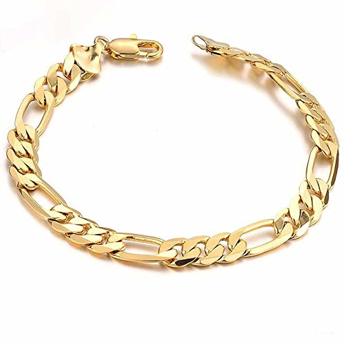 AnazoZ Joyería de Moda Pulsera Brazalete de Hombre 18K Chapado en Oro Compromiso de Boda Pulsera para Hombre Color Oro