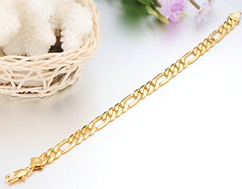 AnazoZ Joyería de Moda Pulsera Brazalete de Hombre 18K Chapado en Oro Compromiso de Boda Pulsera para Hombre Color Oro