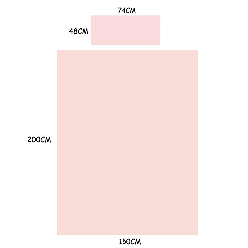 ANAZOZ Set Cama 4 Piezas,Fundas Cama Nordico Rosa Gris Sweet Dream Plumas(Cama 180 Edredón 200x230cm Sábana 245x250cm Almohadas 48x74cm x 2)