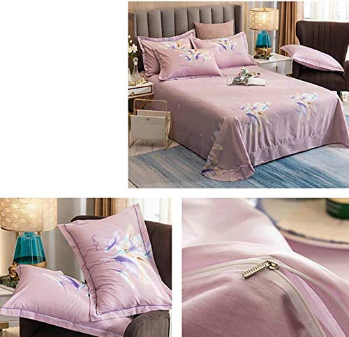 ANAZOZ Set Cama 4 Piezas,Fundas Cama Nordico Rosa Gris Sweet Dream Plumas(Cama 180 Edredón 200x230cm Sábana 245x250cm Almohadas 48x74cm x 2)