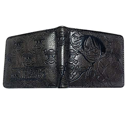 ANDD Carteras para hombre Cartera de Anime Naruto Dragonball Logo Cartera marrón Bifold Cartera de Hombre Cartera One Piece Monedero Nuevo