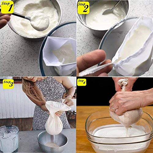 ANDUS 6 Piezas Bolsas de Leche - 10"X12" Bolsa - Bolsas de colador Reutilizables ecológicas para de almendras, Leche de Avena, jugos, Yogur, Queso, café frío, té y Leche de Soja