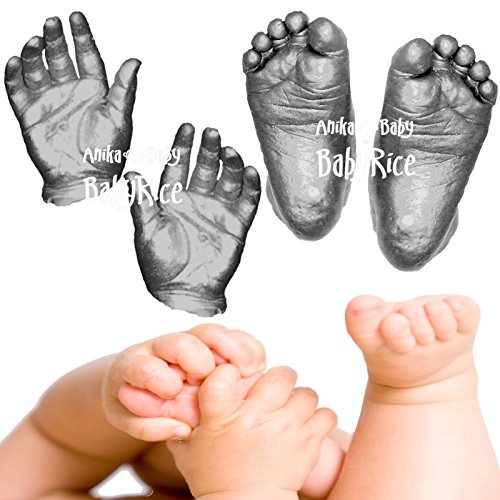 Anika-Baby BabyRice 3D Baby Casting Kit (Pack of 12, Large, Metallic Pewter)