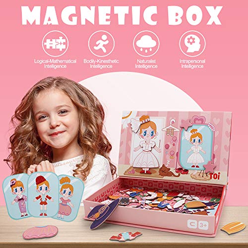 ANIKI TOYS Libro de Actividades de Rompecabezas magnético para niños de 3-7 años Juego Educativo Jigsaw Toy - Niña