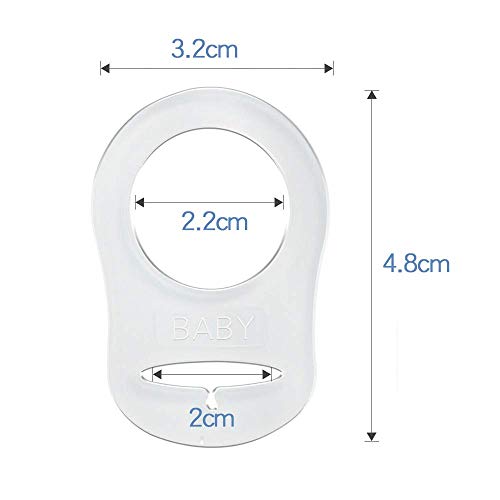 Anillo De Mam Botón De Silicona,10 Pack Transparente Adaptadores Anillo de Soporte de Silicona Anillo Chupete Bebé Clips para Chupete Simulado Mam NUK Estilo Botón