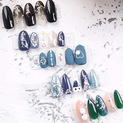 Anjing 180 cápsulas de metal remache Nail Art Metal Patch Millet Grain Triangle Nail Decoraciones 3D Remaches de uñas