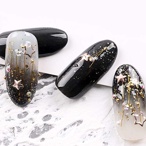 Anjing 180 Cápsulas Metal Patch Millet Grain Triangle Nail Decoraciones Metal Remache Nail Art 3D Remaches