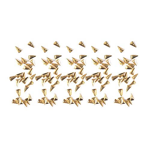 Anjing 180 Cápsulas Metal Patch Millet Grain Triangle Nail Decoraciones Metal Remache Nail Art 3D Remaches